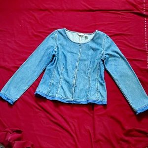 JJill Denim Jacket with Corsette Closure in Back